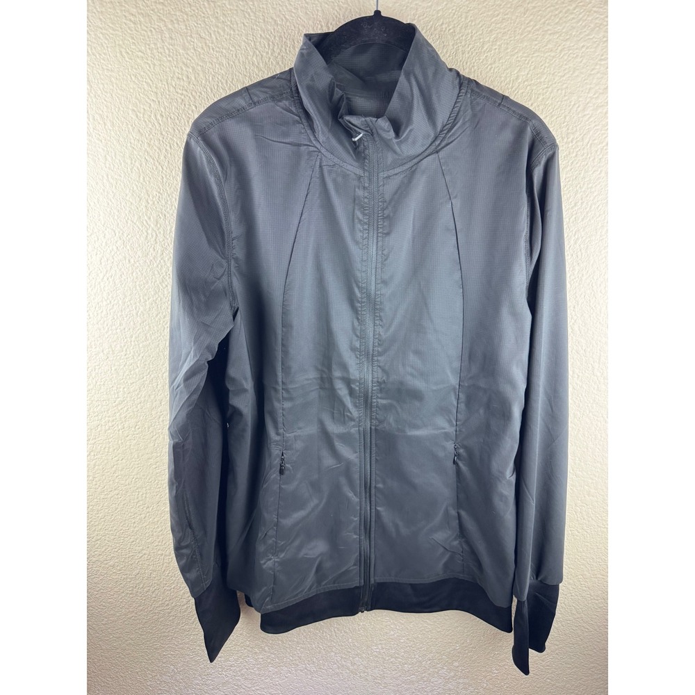 Zyia Active Windbreaker Jacket Women M Black Lightweight Full Zip Athleisure